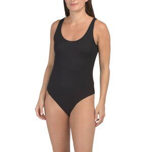 COMMANDO Black Pima Cotton Blend Luxury Ribbed Tank Bodysuit